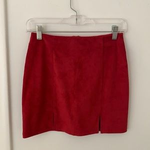 Red mini skirt